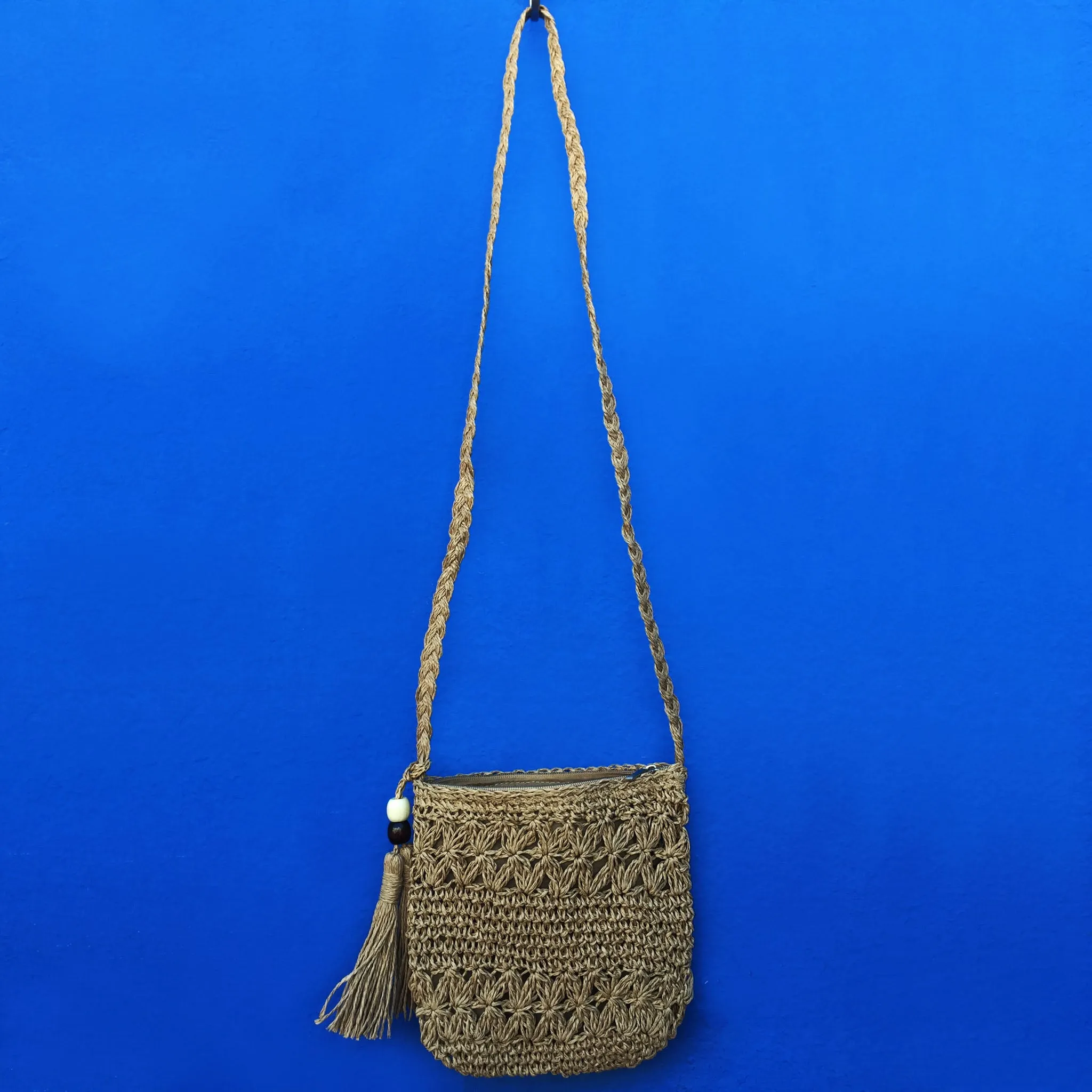 Woven Straw Crossbody Bag