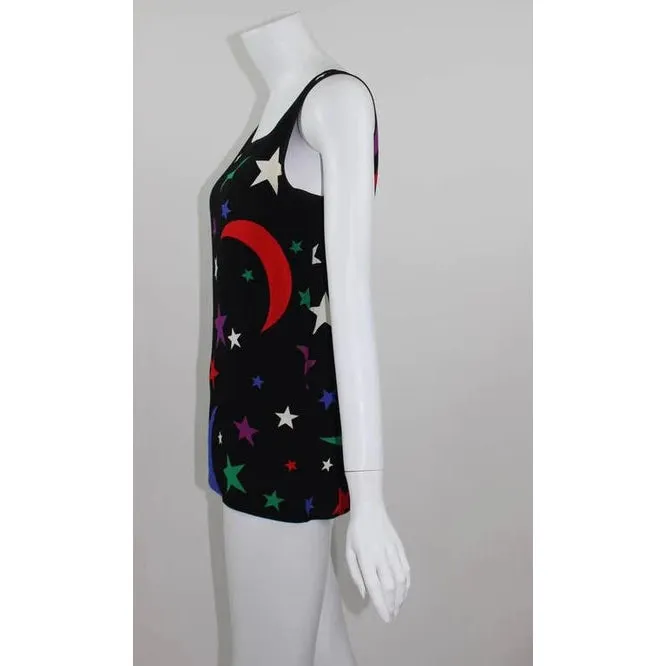 YVES SAINT LAURENT 1979 YSL Moon & Stars Sleeveless Top Documented | Size 34 - XS/S